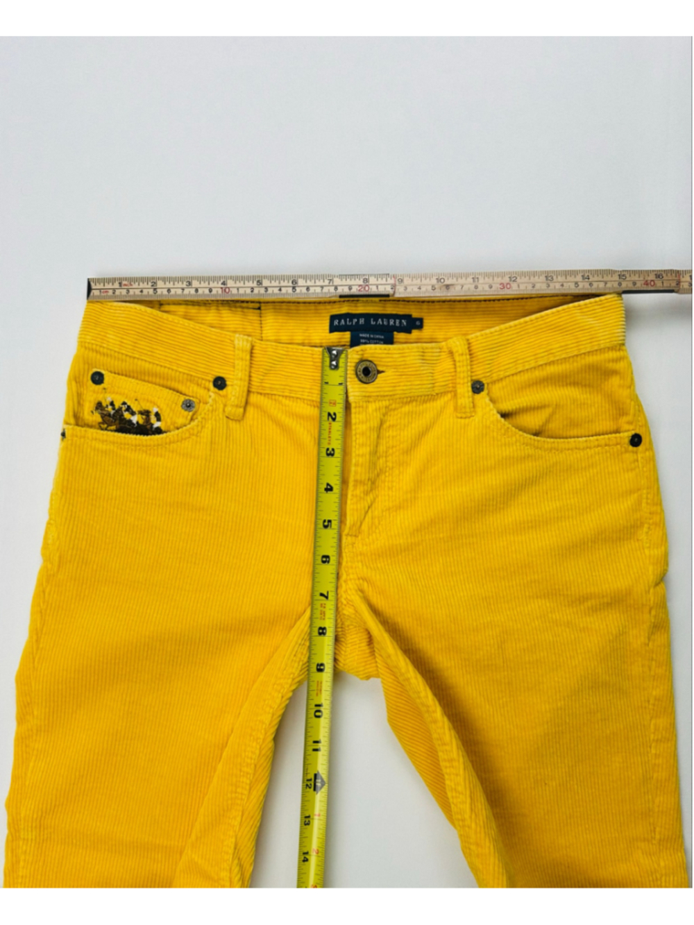 Vintage Ralph Lauren Thompson Golden Yellow Corduroy Pants R.L. 650 Women’s 6 - Picture 5 of 16